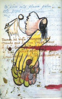 This pen is no good for this paper. I have never seen tenderness as great as Diego has and gives when his hands and his beautiful eyes touch Mexican Indian sculpture.