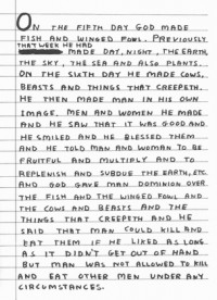 On The Fifth Day, God Made Fish and Winged Fowl