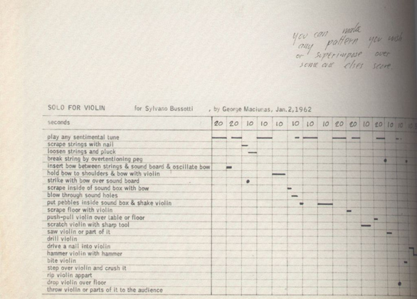 Solo for Violin, for Sylvano Bussotti, January 2, 1962