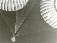 The Apollo 17 spacecraft, containing astronauts Eugene A. Cernan, Ronald E. Evans, and Harrison H. Schmitt