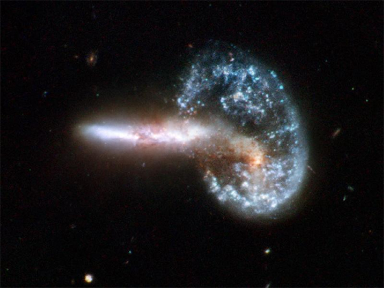 When Galaxies Collide (Excerpted from a large collection of 59 images of merging galaxies taken by the Hubble Space Telescope and released on April 24, 2008, the observatory's 18th anniversary)