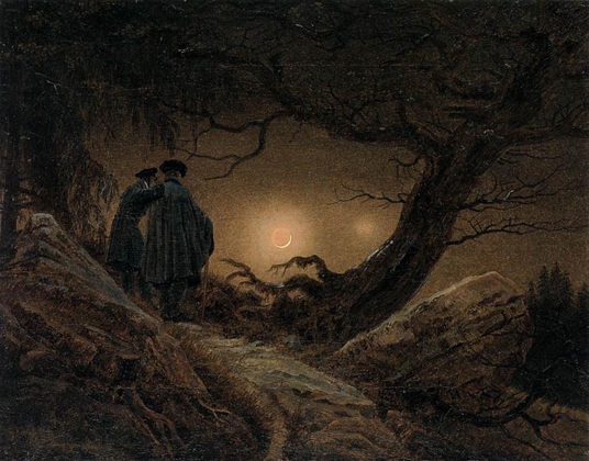Two Men Contemplating the Moon, 1825–30