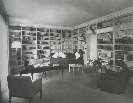 Sitting Room and Library in the Apartment of Elisabeth Spitzer ca 1935, Photo by François Kollar