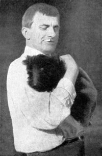 Mayakovsky with the dog Pushkino (1925)