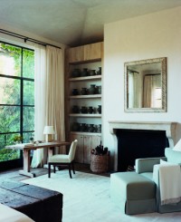 Rancho Santa Fe, California. Master bedroom with Jean-Michel Frank chair and lamp- photo by François Halard