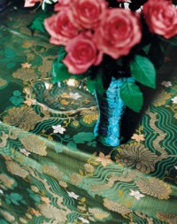 Cluny, a rich silk-and-linen brocade with striped ground -Photo by François Halard