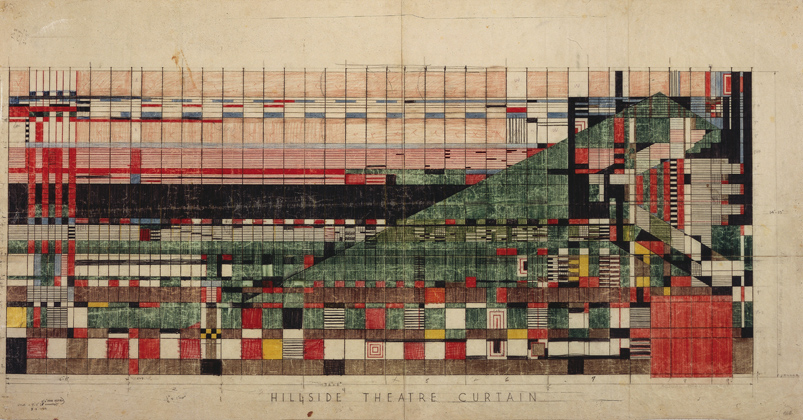 Design for Theatre Curtain, Hillside Theatre, Taliesin, Spring Green Wisconsin (1952)