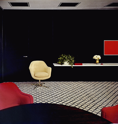 Interior view of Eero Saarinen's 1965 CBS headquarters building in New York -Courtesy of Knoll