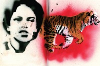 Nisa, Freedom Bird. Animation with spray paint on canvas (2002) -copyright M.I.A.