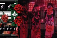 "Censorship Causes Blindness", digital artwork, Los Angeles, (2010) & Backup singers in custom XXXO digital print burqas worn on tour throughout (2010-11) -copyright M.I.A.