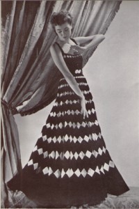 Black and White Diamond Patterned Gown, Evening Winter 1938, Model 4555
