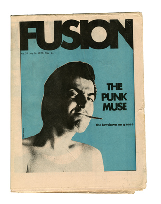 Punk-Style graphics in the rock broad sheet FUSION, circa 1970