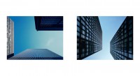 Left: Chicago Federal Center (1959–75), Ludwig Mies van der Rohe, Chicago, Illinois, June 2001 AND Lakeshore Drive Apartments (1948–51), Ludwig Mies van der Rohe, Chicago, Illinois, June 2001