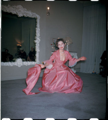 Valentina in period inspired silk taffeta gown named You Been Wrong, October 1952. Photo courtesy of Gary and Manya Drobnack