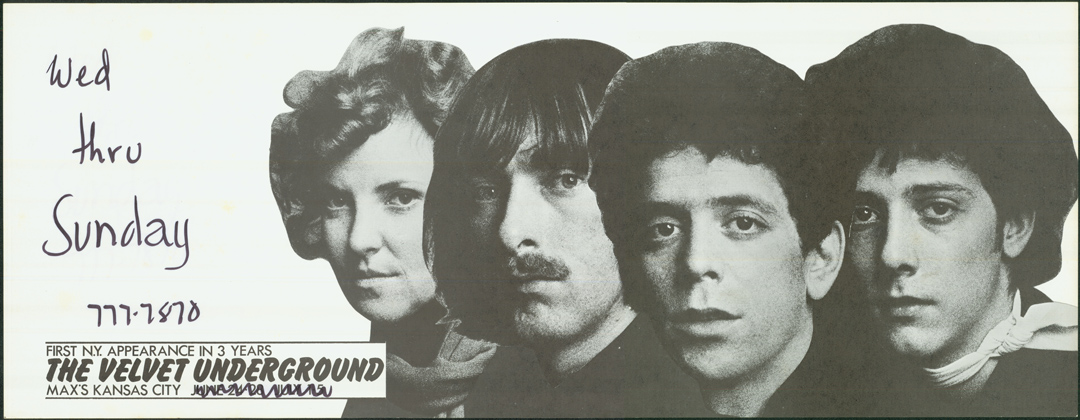 Velvet Underground at Max's Kansas City summer 1970, poster designed by Steve Nelson