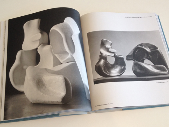 Four Piece Reclining Figure, plaster and bronze, both (1972). Photo copyright The Henry Moore Foundation archive