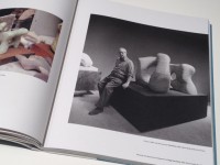 Moore in 1967 with the travertine Two Forms, (1966). Yellow Brick Studio, Perry Green. Photo copyright John Hedgecoe