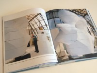 Moore with plaster and polystyrene in progress for Large Spindle Piece and plaster working model for Spindle Piece, Plastic Studio, Perry Green, 1974. Photo copyright Errol Jackson