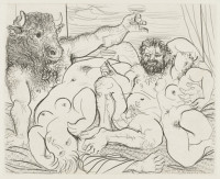 Bacchanal with Minotaur (state iii, May 18,1933; printed 1939)