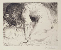 Minotaur Caressing the Hand of a Sleeping Girl with his Face (June 18, 1933; printed 1939)