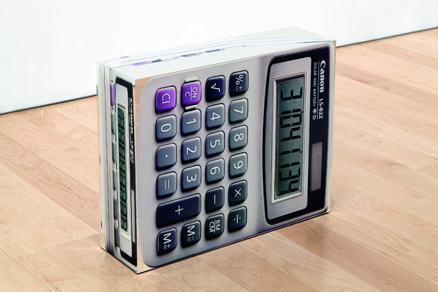 SMITH / JOHNSON / WILLIAMS / JONES Calculator detail. Edition of 3. (2012) Copyright Urs Fischer. Courtesy of the artist and Gagosian Gallery. Photography by Josh White/JWPictures.com