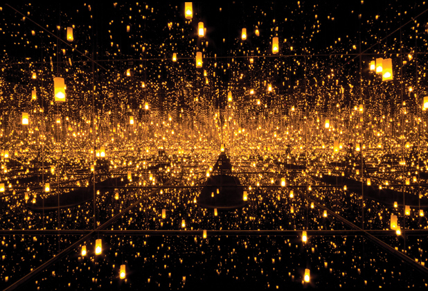 Aftermath of Obliteration of Eternity, (2009). Installation view, PAC Milan, 2010.   Copyright Yayoi Kusama Studio, Inc.; Courtesy Gagosian Gallery, New York