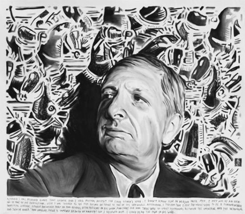 'Although I was already aware that George and I had a mutual respect for each other's work, I didn't know him in person until 1957. I met him at an opening of one of his exhibitions, where I was shocked to see him posing in front of one of his drawings. Afterwards, I told him that I felt the whole scene to be a fundamentally inartistic charade. George answered that he had always been present in his work, and that for him there were no strict boundaries between the universal and the individual. And then he added that there was immense beauty in vanity, and I believed him. I could read the man in his work.' (2011)