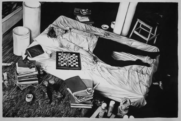 Untitled (The Lost Bishop) ‘They are after you, whoever they are.  You are not playing against him tomorrow. You’re playing the system itself.’  2012. courtesy tegenboschvanvreden