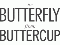 to: Butterfly    from: Buttercup