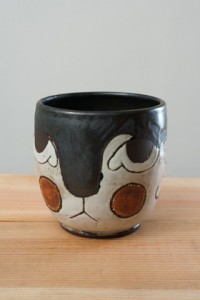 Clown Face Cat Pot- side A (2012)