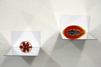 Pomegranate and Papaya from the installation "Still Life With Fruit", (2013)