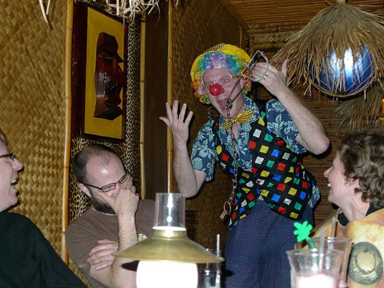 Maladjusted clown with wedding ring