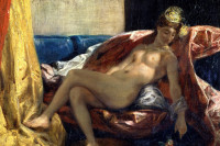 Reclining Odalisque, or Woman with a Parakeet (1827)