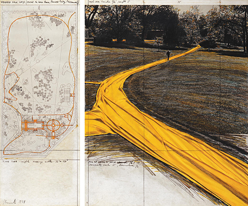 Wrapped Walk Ways (Project for Loose Park, Kansas City, Missouri) drawing (1978)