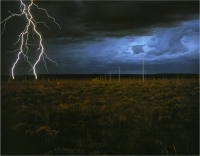 Lightning Field, during storm (1977)