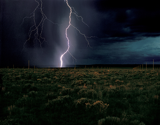 Lightning Field, during storm (1977)
