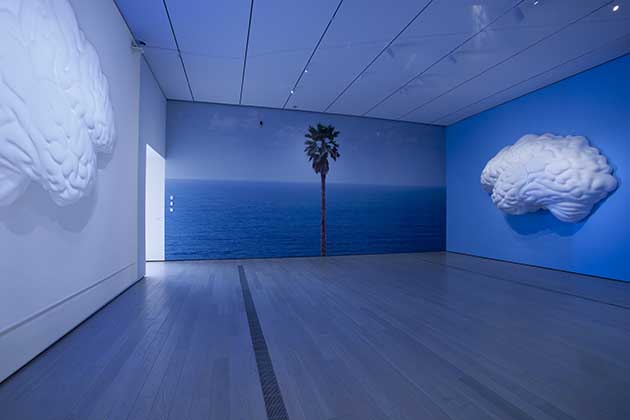 Brain/Cloud (Two Views): with Palm Tree and Seascape (2009)