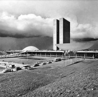 Brazil National Congress on inauguration day (1960), photo by Thomaz Farkas