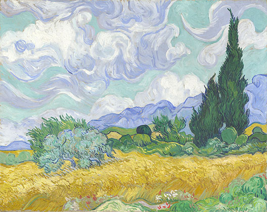 A Wheatfield, with Cypresses (1889)