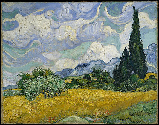 Wheat Field with Cypresses (1889)