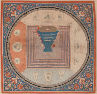 Cosmological Mandala with Mount Meru, Yuan dynasty (14th century)
