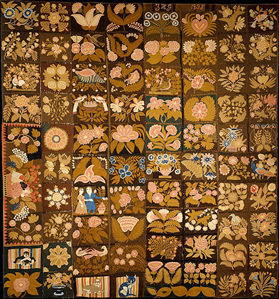 Embroidered Carpet, Zeruah H. Guernsey Caswell, made in Castleton, Vermont (1832-35)