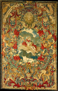 Seasons and Elements (Air), (set of four), Probably designed by Charles Le Brun with border by Jean Lemoyen le Lorrain and made at the Convent of Saint Joseph-de-la-Providence, Paris for the Marquise de Montespan (c. 1683)