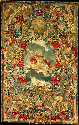 Seasons and Elements (Air), (set of four), Probably designed by Charles Le Brun with border by Jean Lemoyen le Lorrain and made at the Convent of Saint Joseph-de-la-Providence, Paris for the Marquise de Montespan (c. 1683)