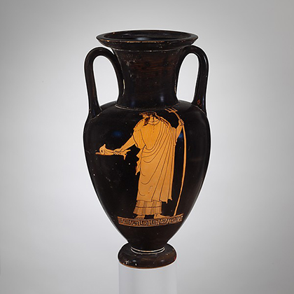 Terracotta Nolan-neck amphora (jar) (ca. 470-465 B.C.)