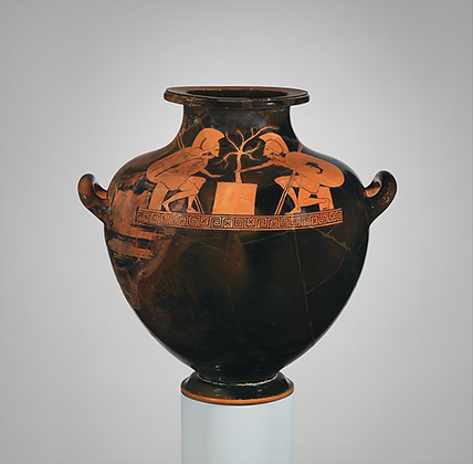 Terracotta hydria: kalpis (water jar) (ca. 490 B.C.)
