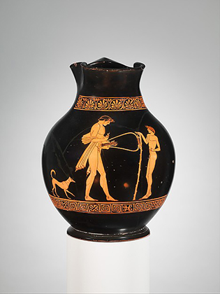 Terracotta oinochoe: chous (jug) (ca. 490-480 B.C.)