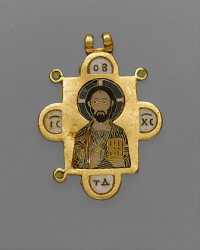 Double-Sided Pendant Icon with the Virgin and Christ Pantokrator (ca. 1100)
