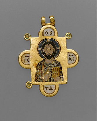 Double-Sided Pendant Icon with the Virgin and Christ Pantokrator (ca. 1100)