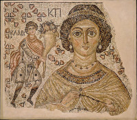 Fragment of a Floor Mosaic with a Personification of Ktisis (500-550, with modern restoration)